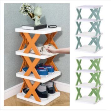 Foldable Zig Zag Shoe Rack In 6 Layers